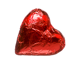 Red Foiled Milk Chocolate Heart