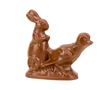 Bunny with Chick in Cart